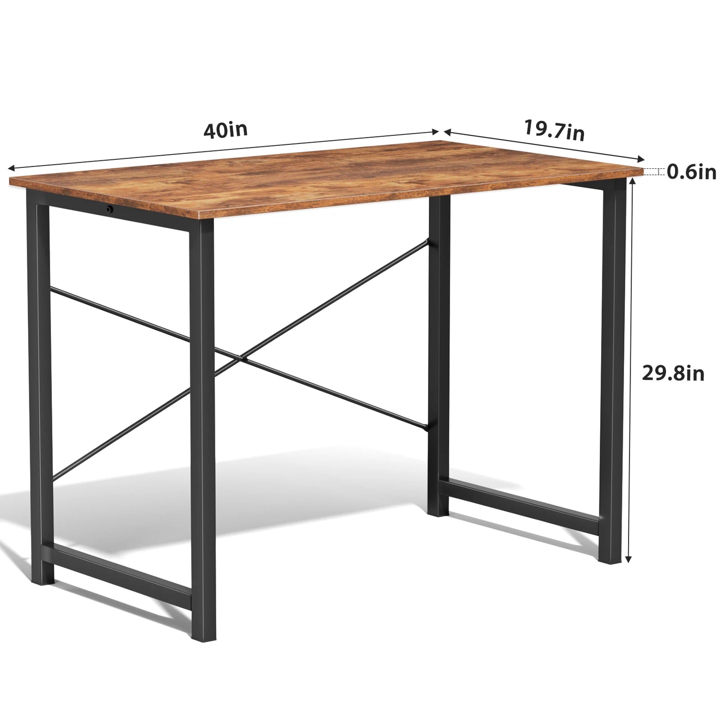 JHK Computer Desk For Office And Gaming With Wood Tabletop