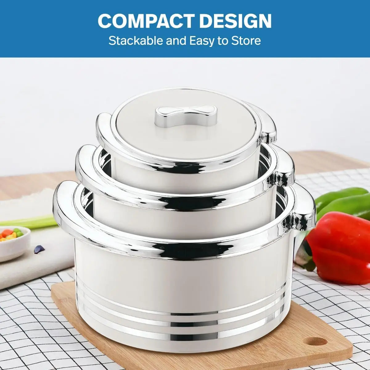 Insulated Casserole Dish Set With Lid Stainless Steel Serving Bowls