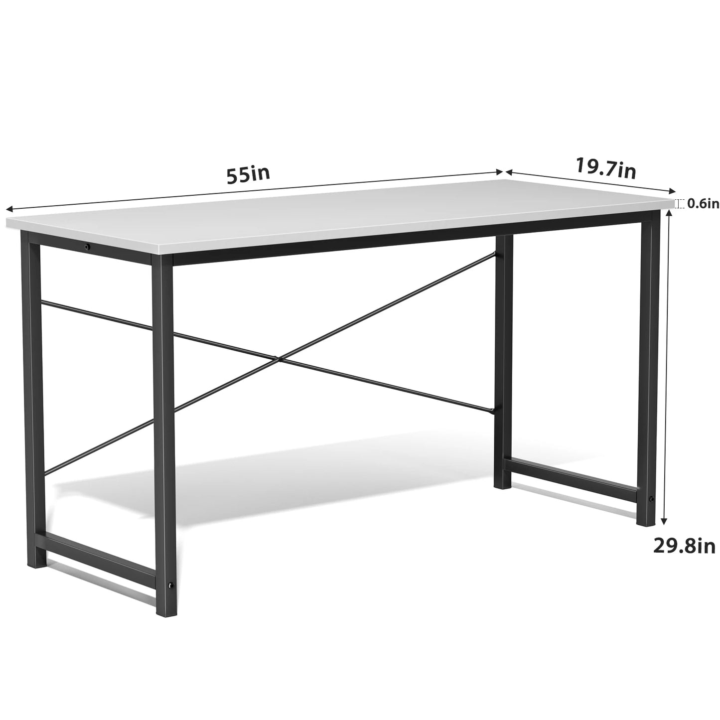 JHK Computer Desk For Office And Gaming With Wood Tabletop