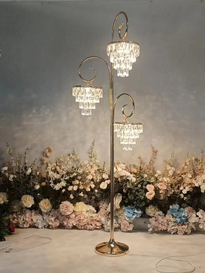 Crystal Floor Lamp For Wedding And Party Decor LED Lighting