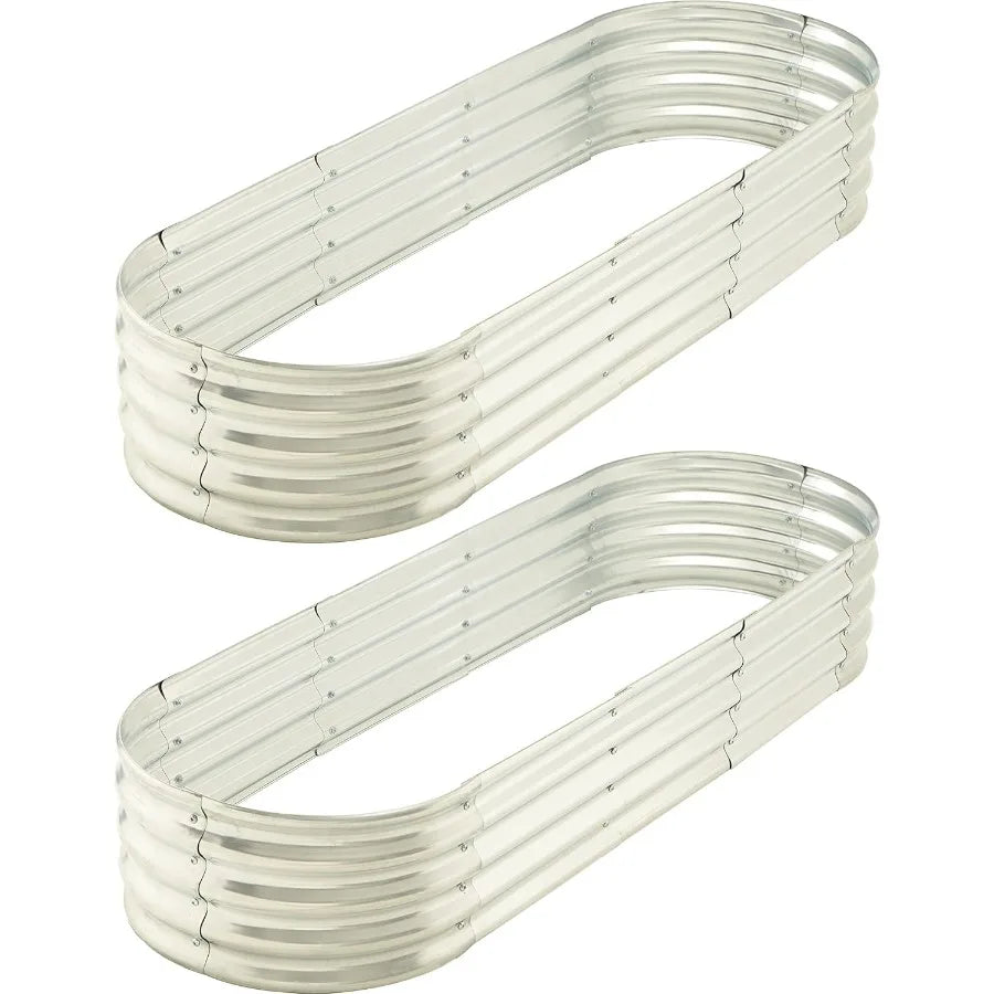 Metal Raised Garden Bed Planter For Vegetables Herbs 2 Pack
