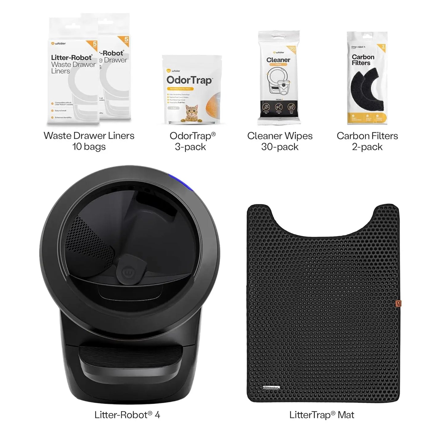 Auto Self Cleaning Cat Litter Box Bundle Litter-Robot 4 Accessories