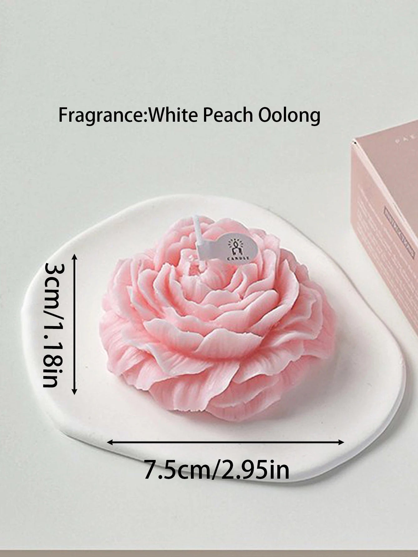 UDOCOOL 3D Peony Aromatic Candle Aromatherapy Gift for Weddings