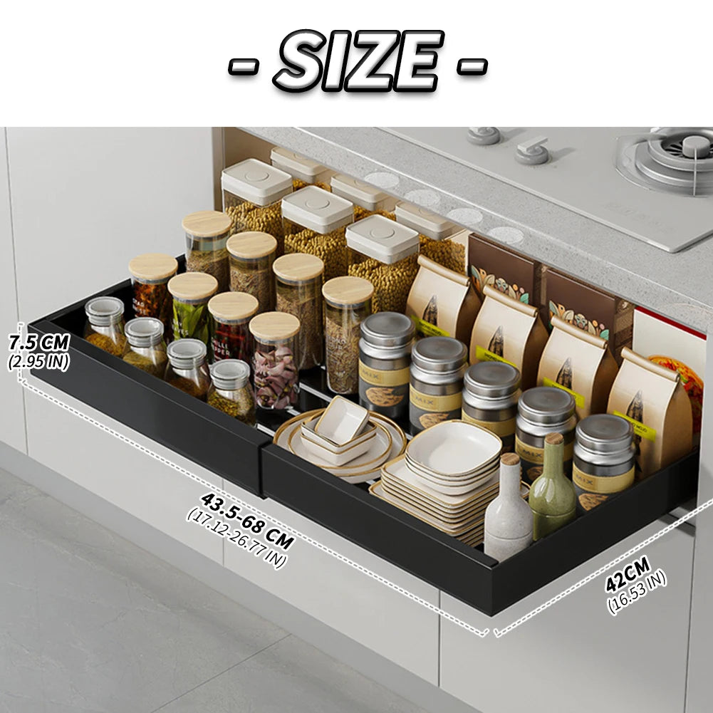 HiMISS Expandable Pull Out Cabinet Organizer With Slide Out Drawers