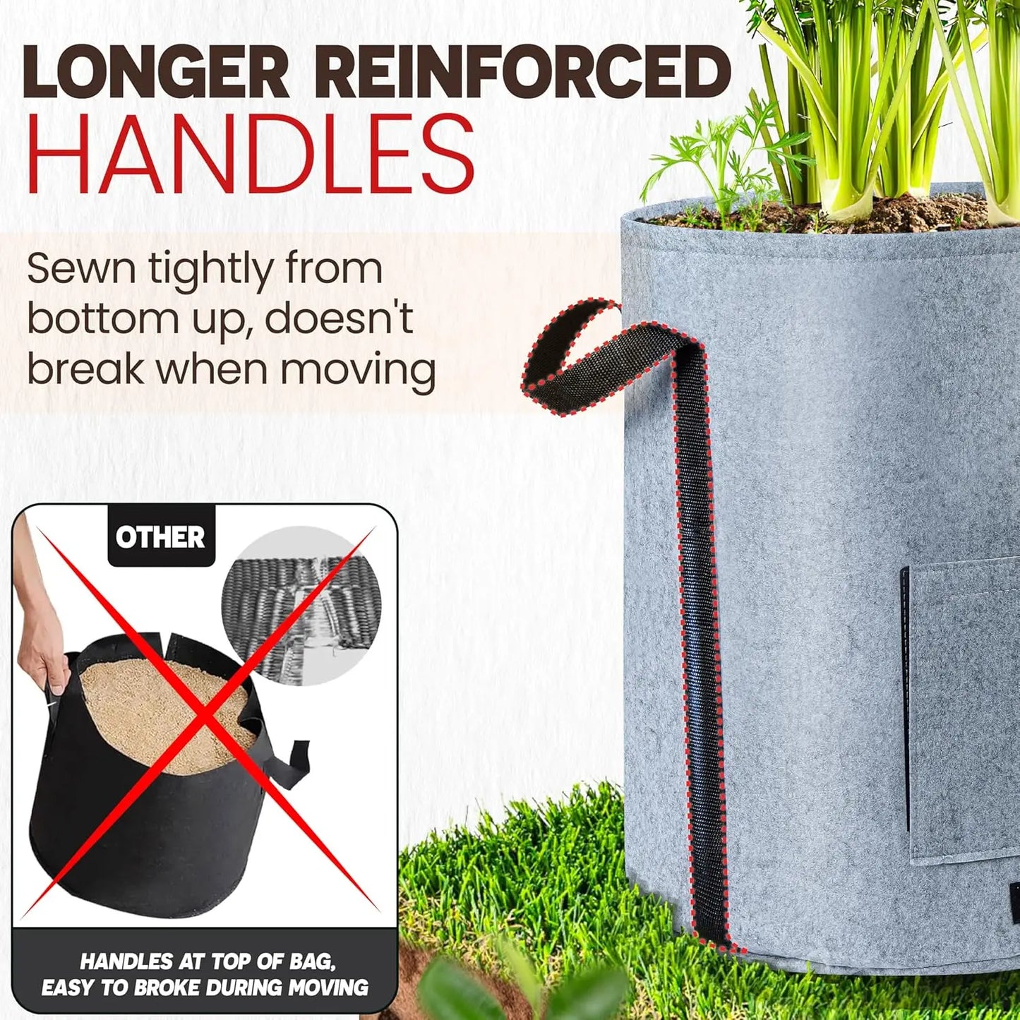 XMSJ Potato Grow Bags With Harvest Window For Garden Planting