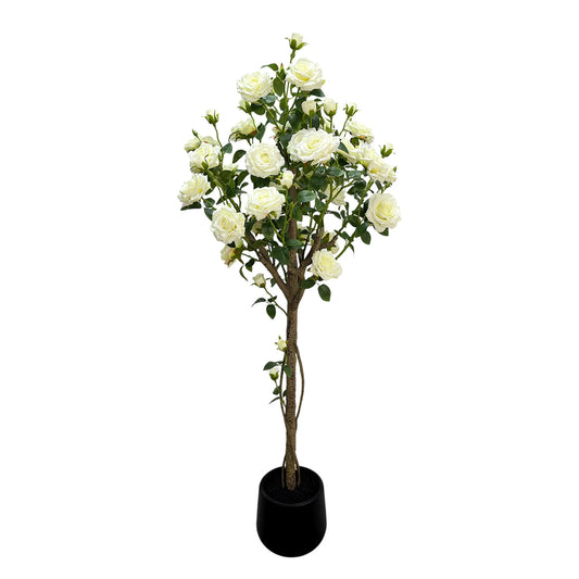 HiMISSCN Faux Flower Tree With Artificial Roses For Indoor Decor