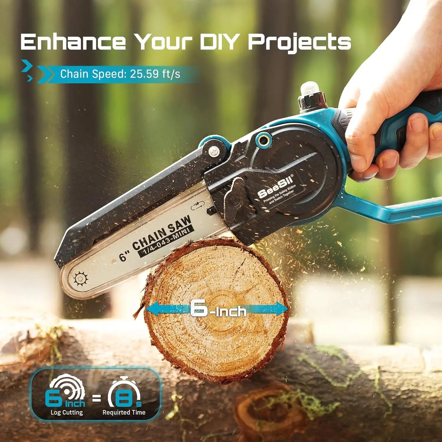 Seesii Brushless Cordless Chainsaw And Pruning Shears Combo