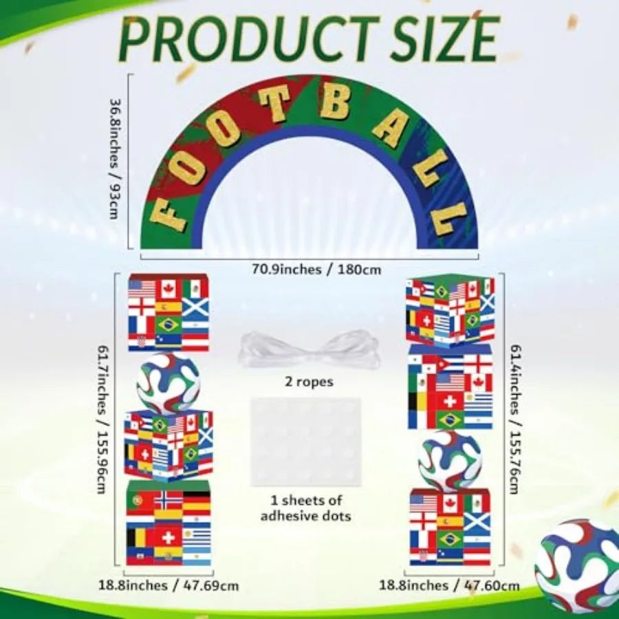 World Soccer Party Door Banner Sports Theme Porch Sign Decorations