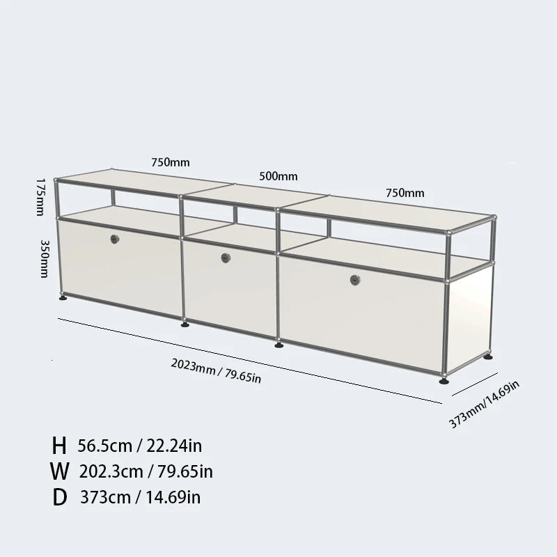 Bigcityfur TV Stand Storage Cabinet Metal Corner Display Unit