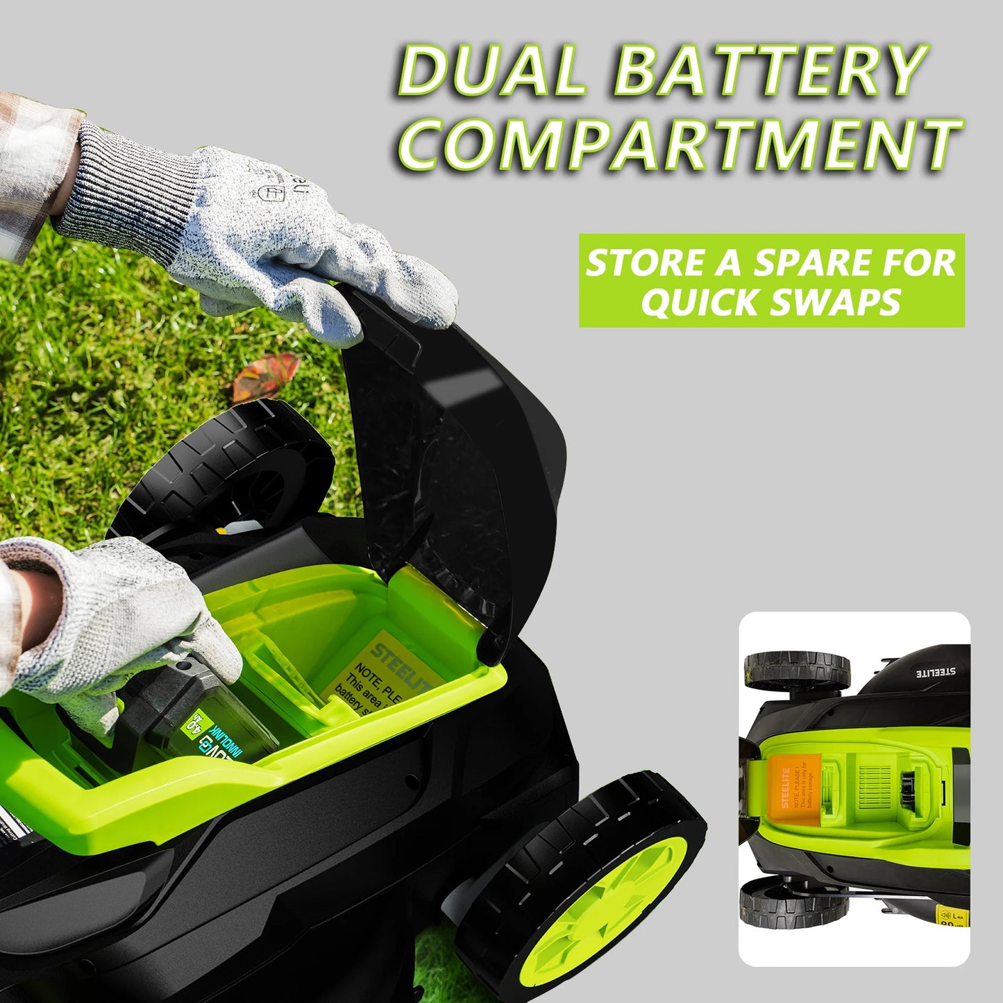 Deli Electric Lawn Mower 21V 4.0Ah Battery And Charger