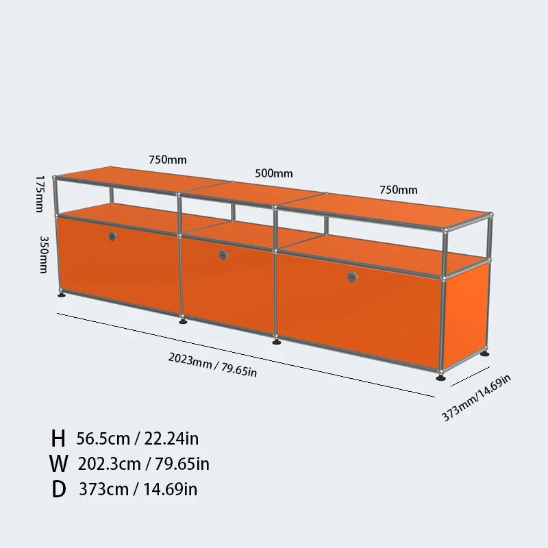 Bigcityfur TV Stand Storage Cabinet Metal Corner Display Unit