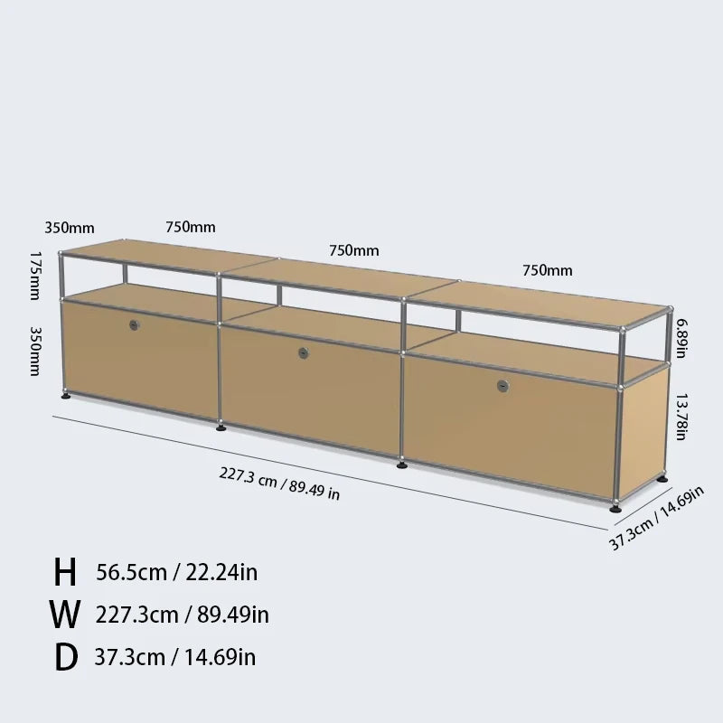 Bigcityfur TV Stand Storage Cabinet Metal Corner Display Unit