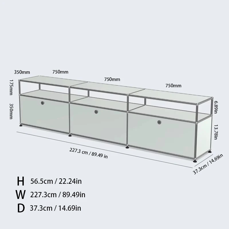 Bigcityfur TV Stand Storage Cabinet Metal Corner Display Unit