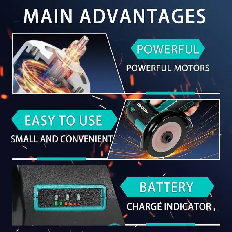 12V Mini Angle Grinder With Dual Lithium Batteries Polishing Tool
