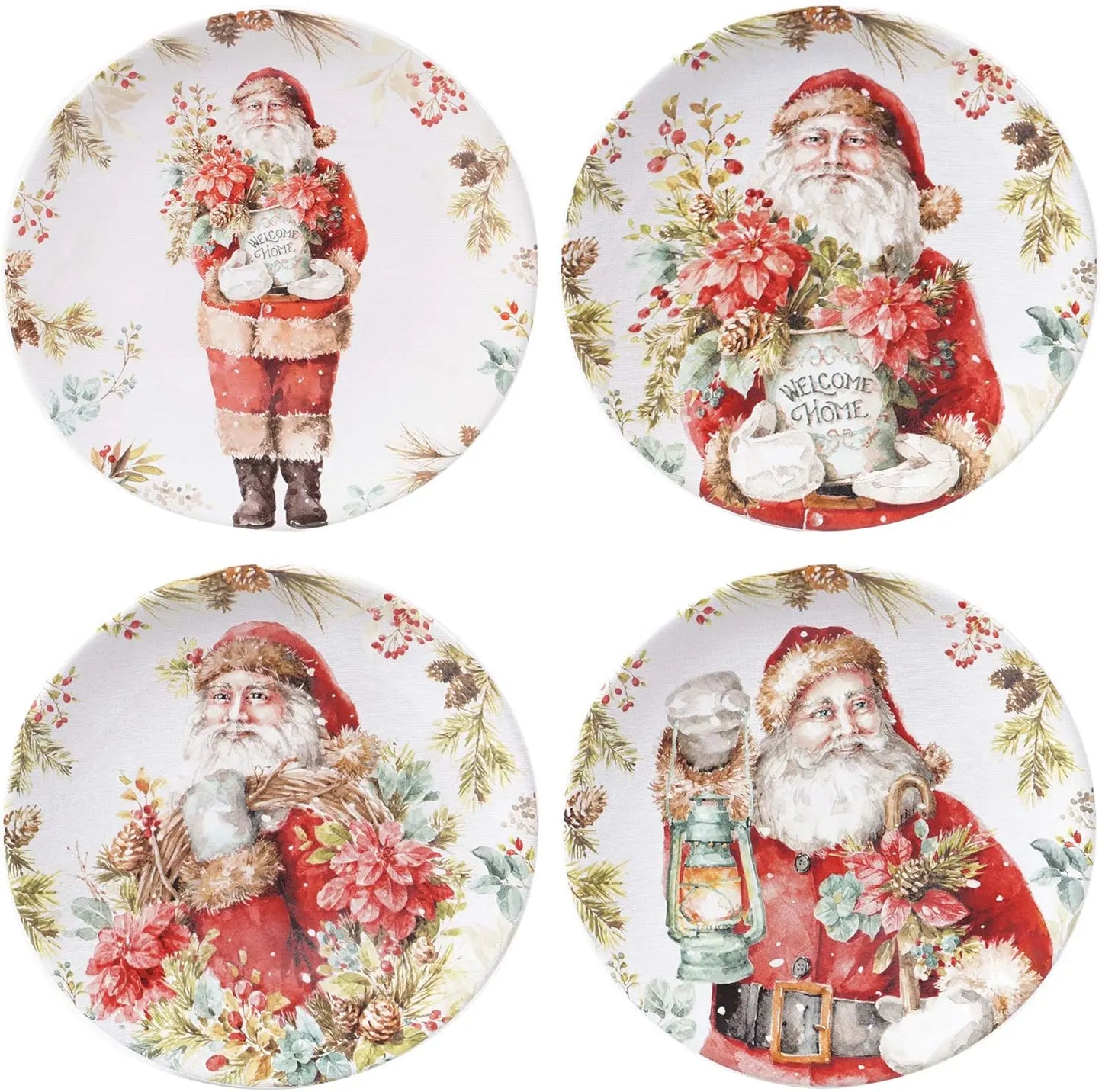Christmas Story Dinnerware Set Service For Four With Santa Plates