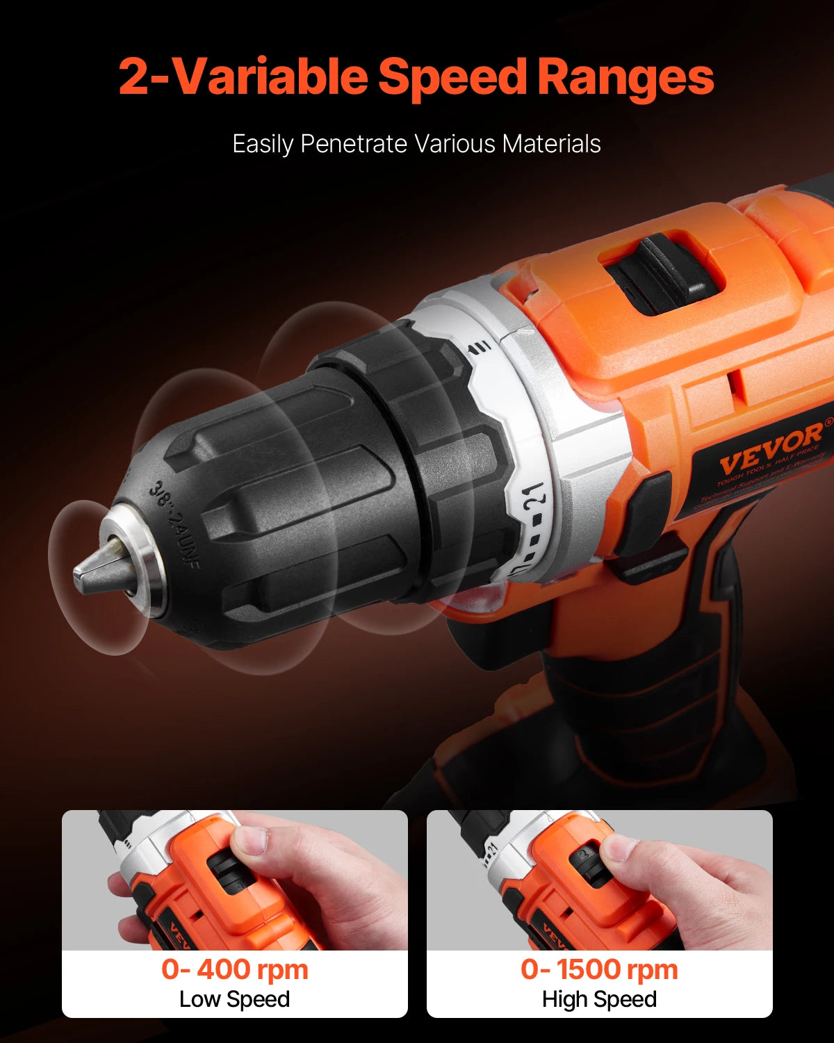 SucceBuy Cordless 2-Tool Drill and Impact Driver Combo Kit