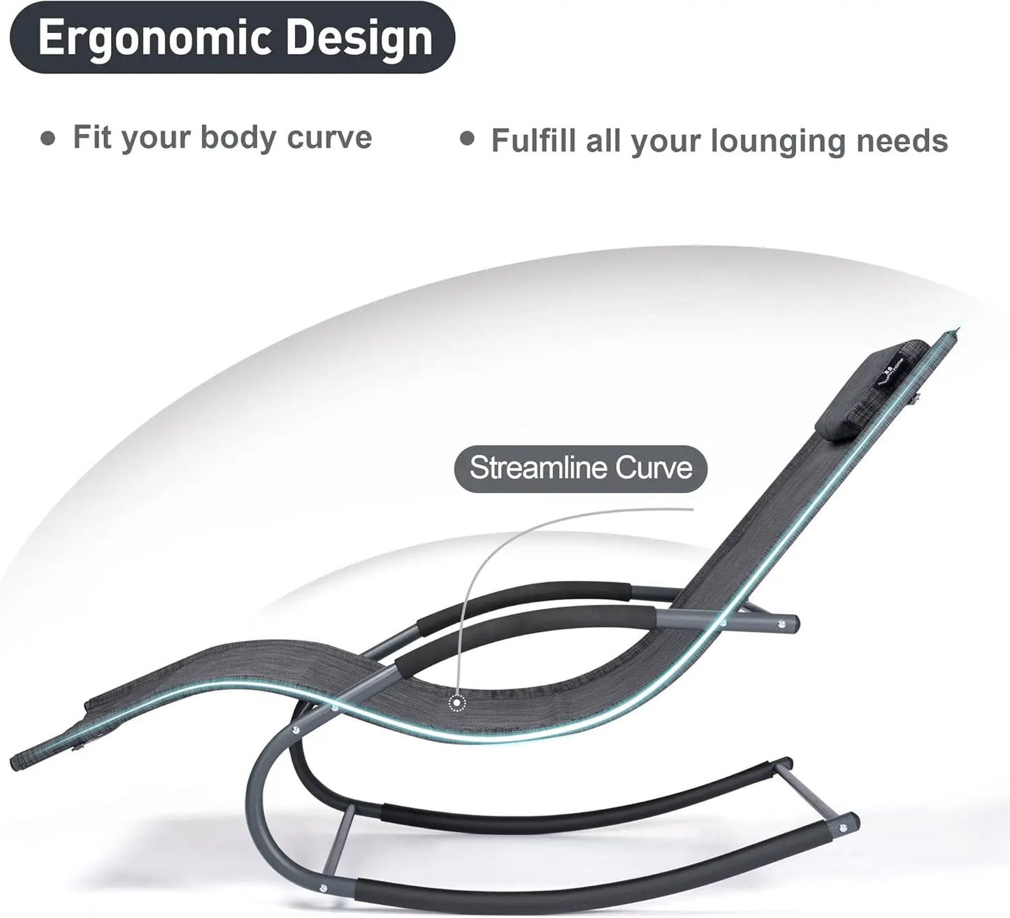 XMSJ Outdoor Zero Gravity Pool Chair With Removable Headrest