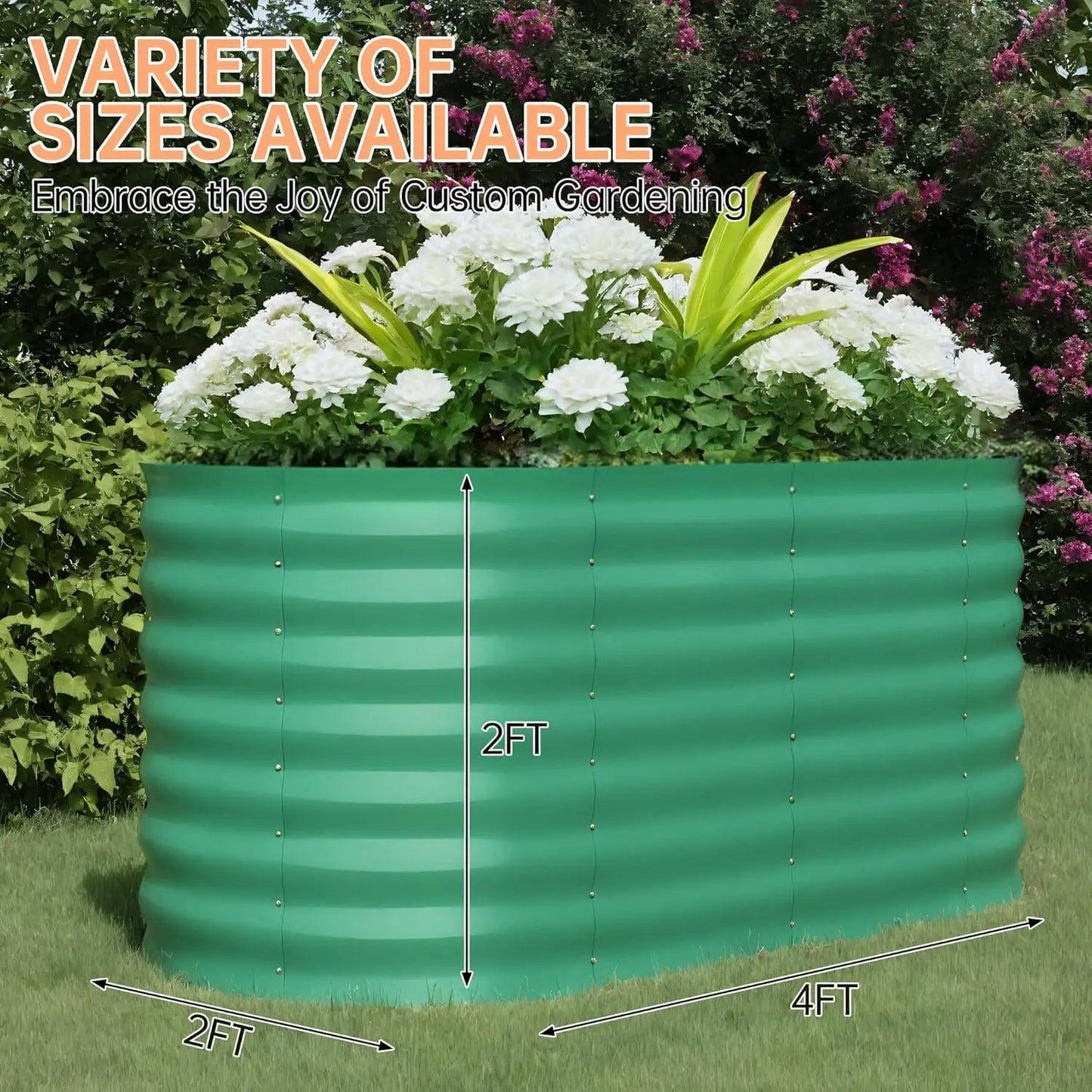 TWISTER.CK Galvanized Raised Garden Bed Kit Outdoor Open Bottom Planter