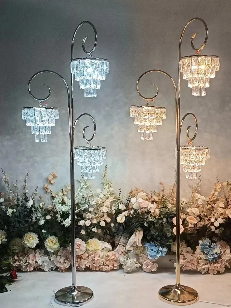 Crystal Floor Lamp For Wedding And Party Decor LED Lighting