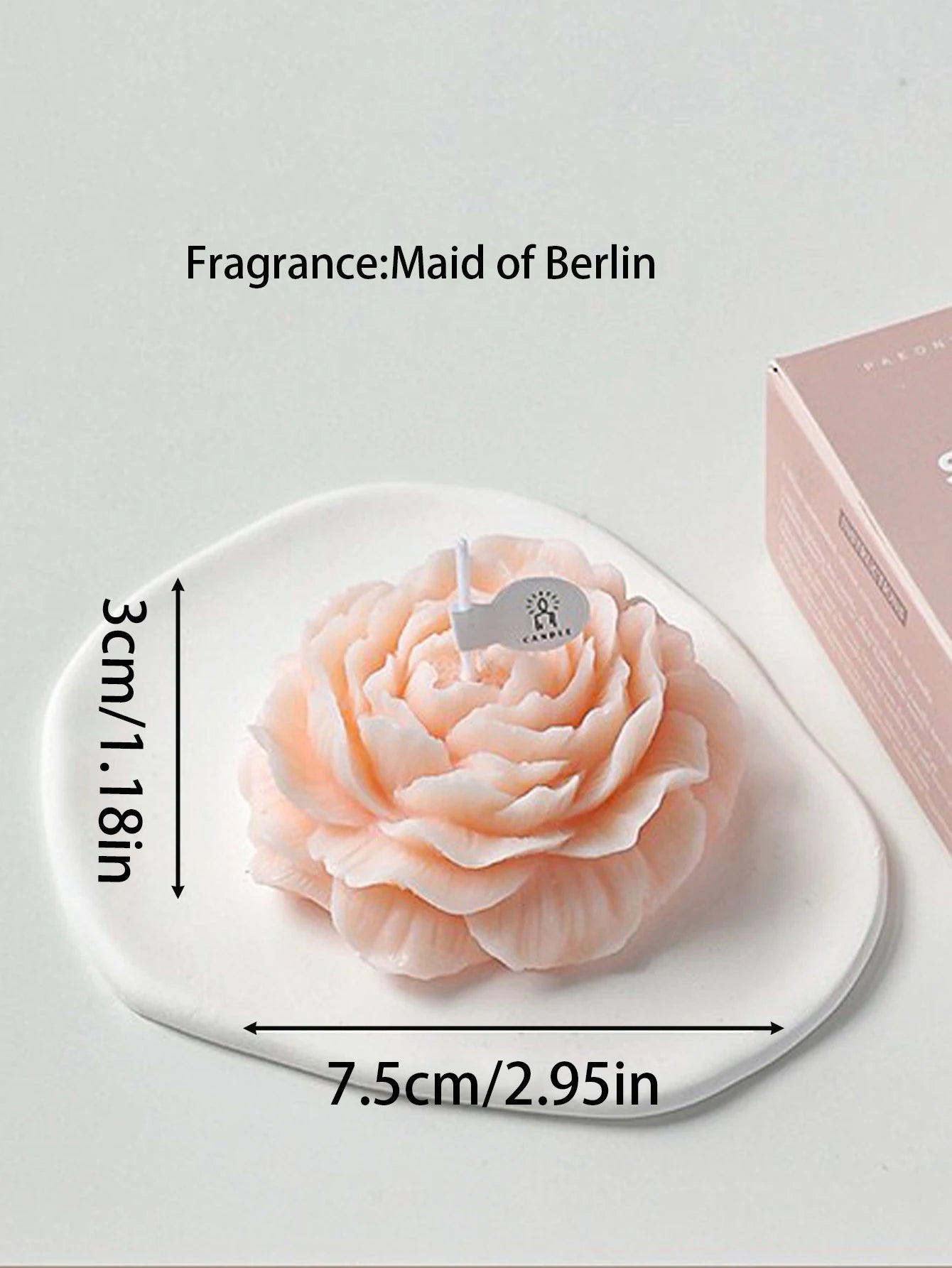 UDOCOOL 3D Peony Aromatic Candle Aromatherapy Gift for Weddings