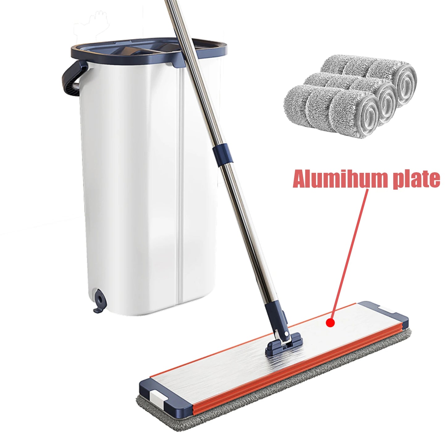 Microfiber Floor Mop With Separate Clean Dirty Water Bucket