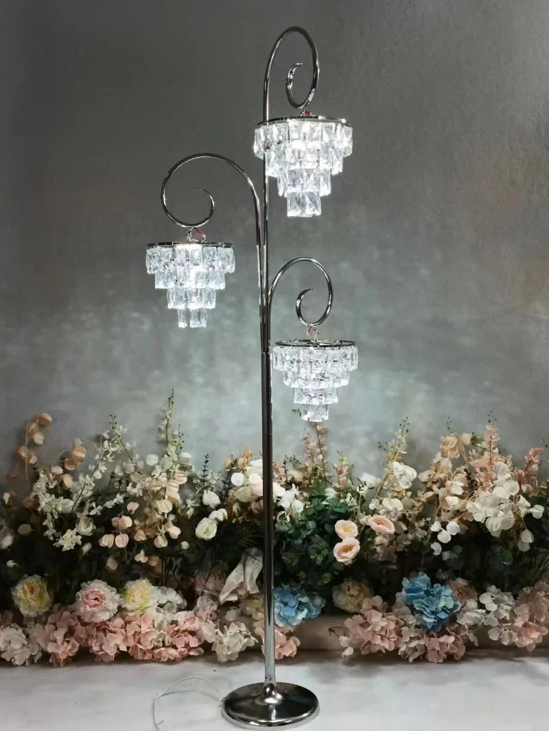 Crystal Floor Lamp For Wedding And Party Decor LED Lighting