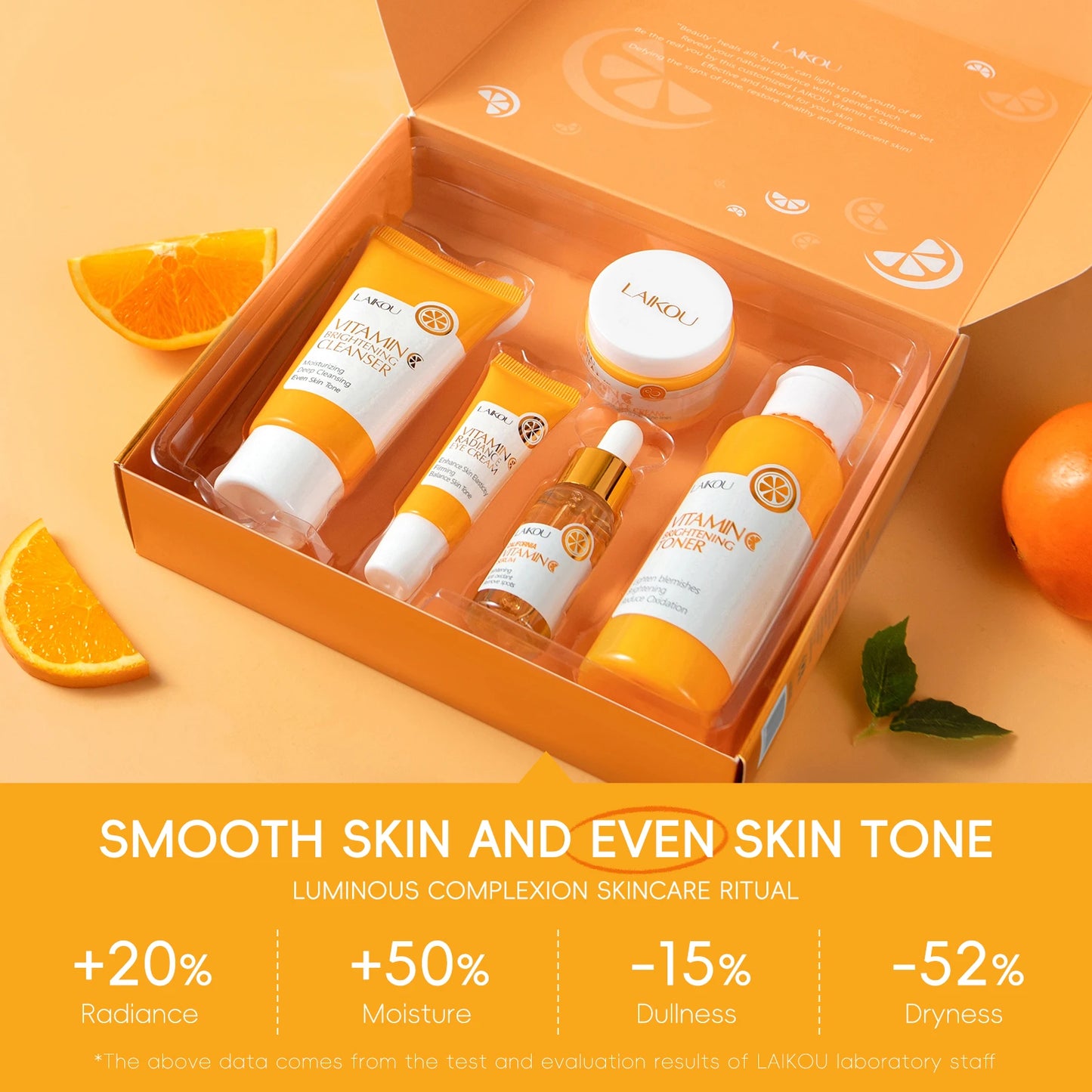 LAIKOU Vitamin C Skincare Set 5 Piece Kit Brightening Tone