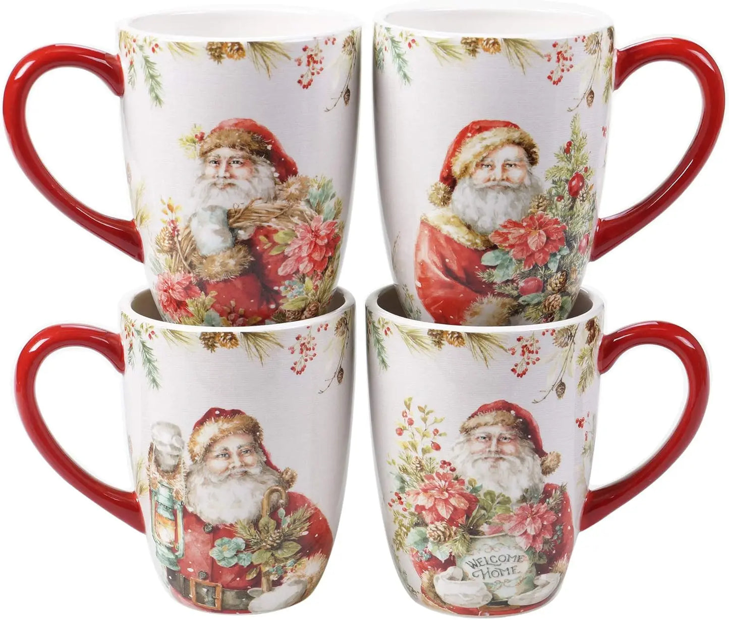 Christmas Story Dinnerware Set Service For Four With Santa Plates
