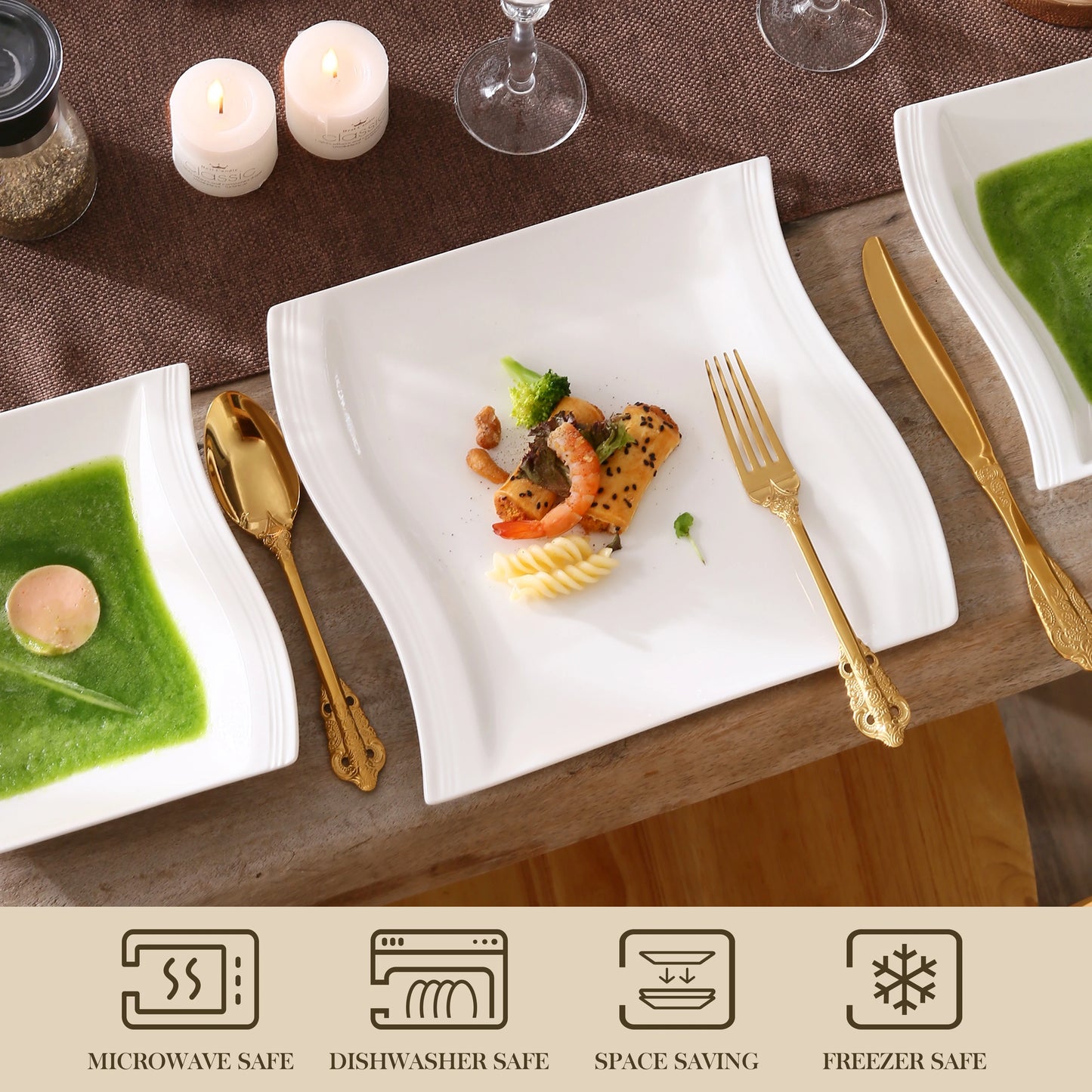 MALACASA Flora Porcelain Coffee Cup and Saucer Set