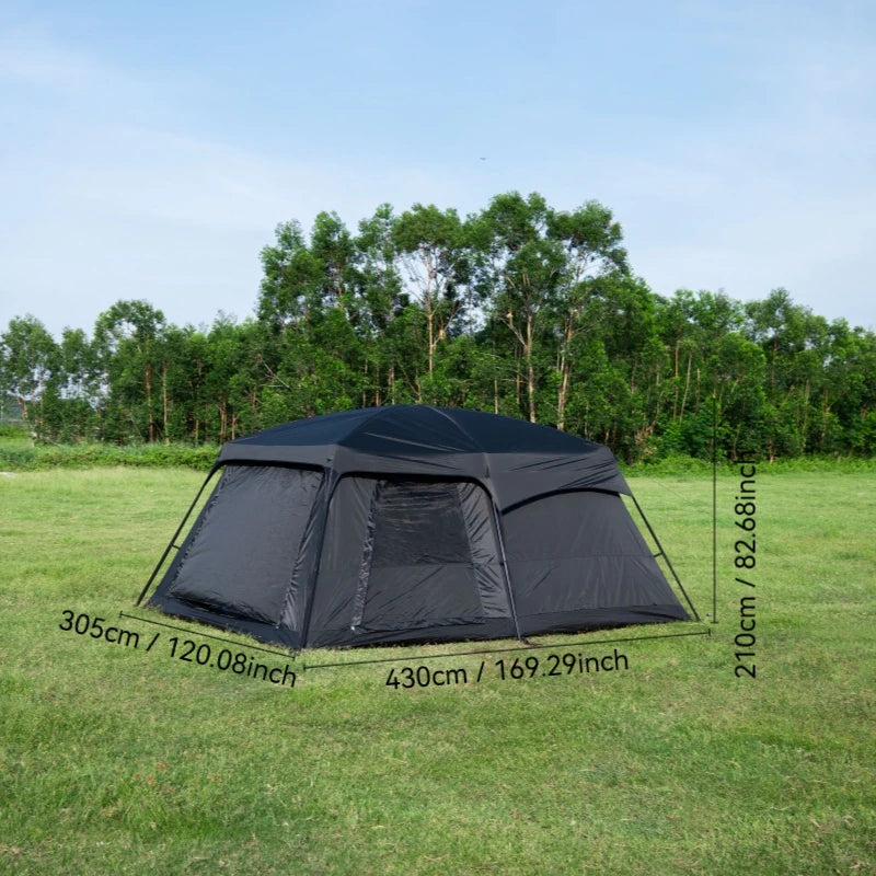Family Outdoor Camping Tent With Extendable Canopy Waterproof Mosquito Proof
