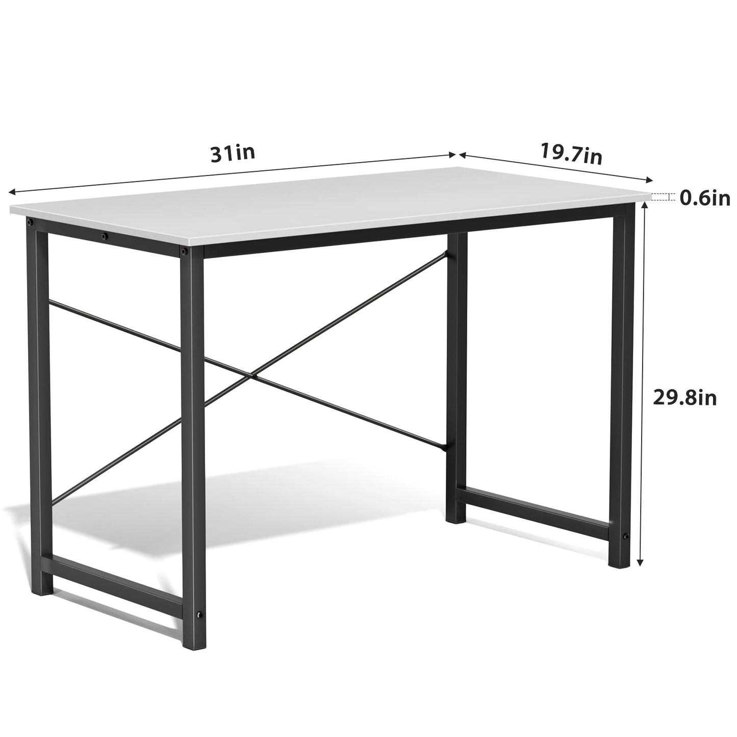 JHK Computer Desk For Office And Gaming With Wood Tabletop