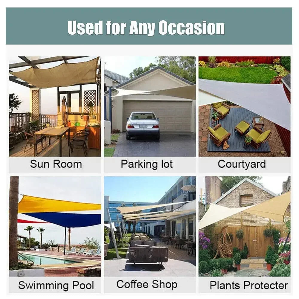 Waterproof Shade Sail for Outdoor Patio and Garden Canopy