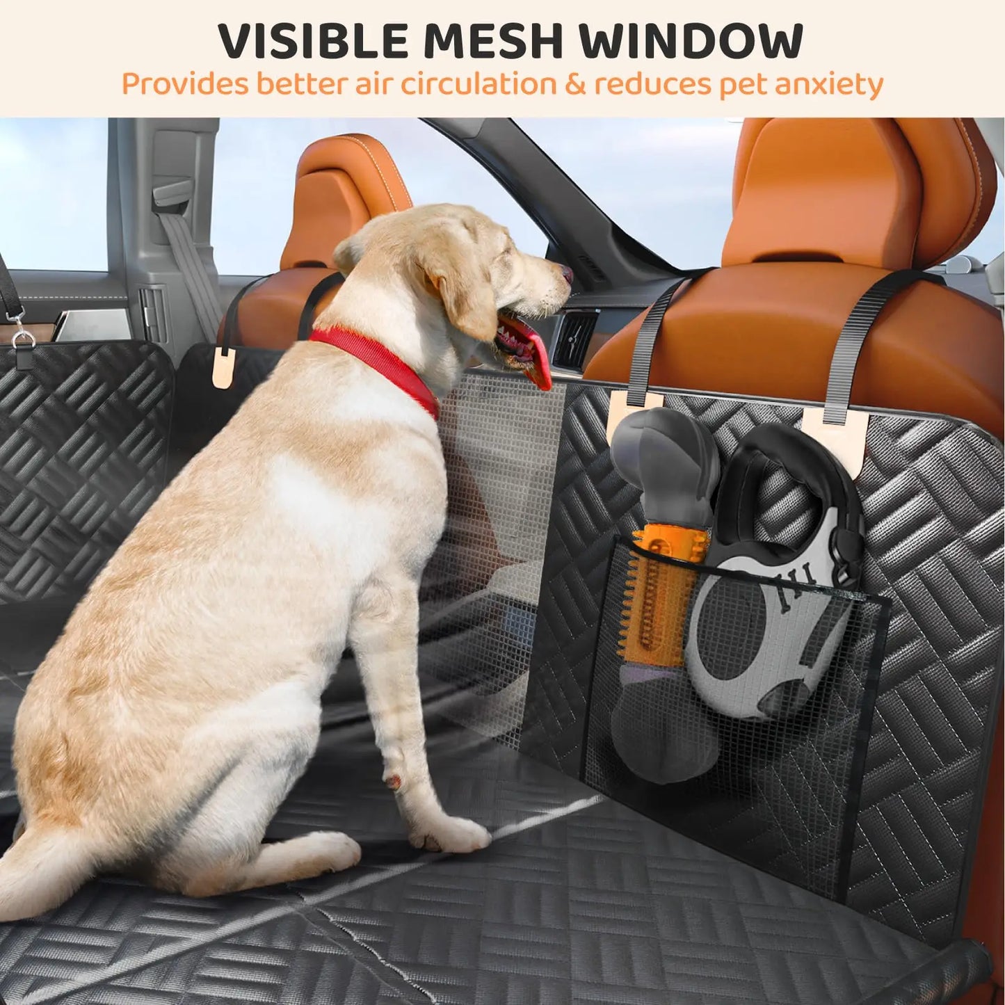 Car Rear Seat Dog Hammock With Hard Bottom Extender
