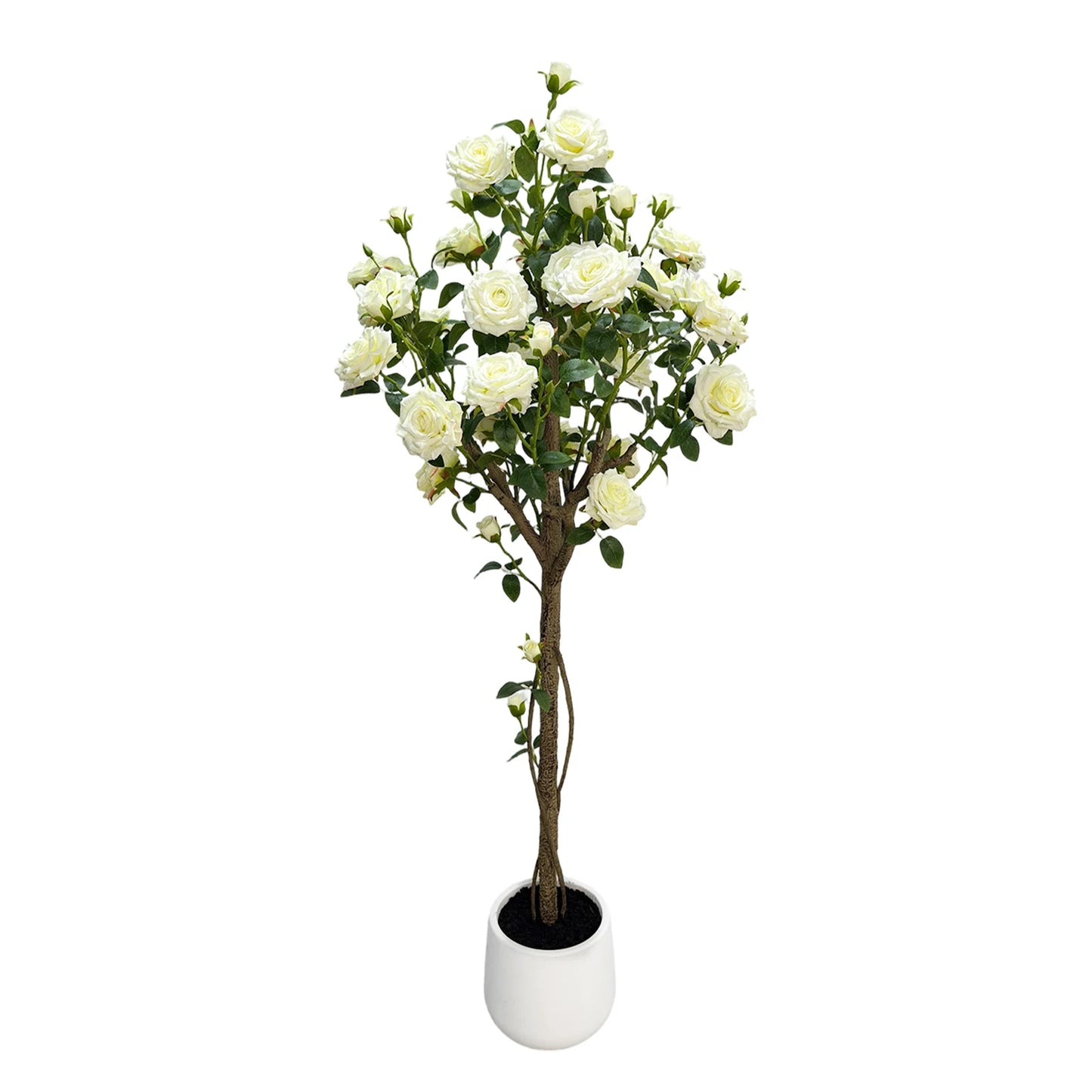 HiMISSCN Faux Flower Tree With Artificial Roses For Indoor Decor