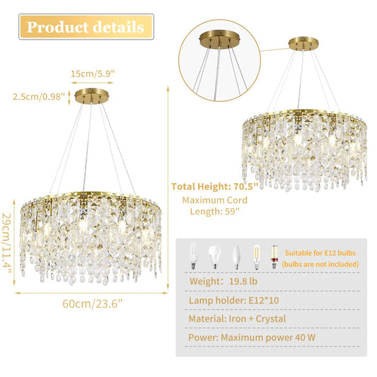 DF Light House Modern Crystal Chandelier For Living Room