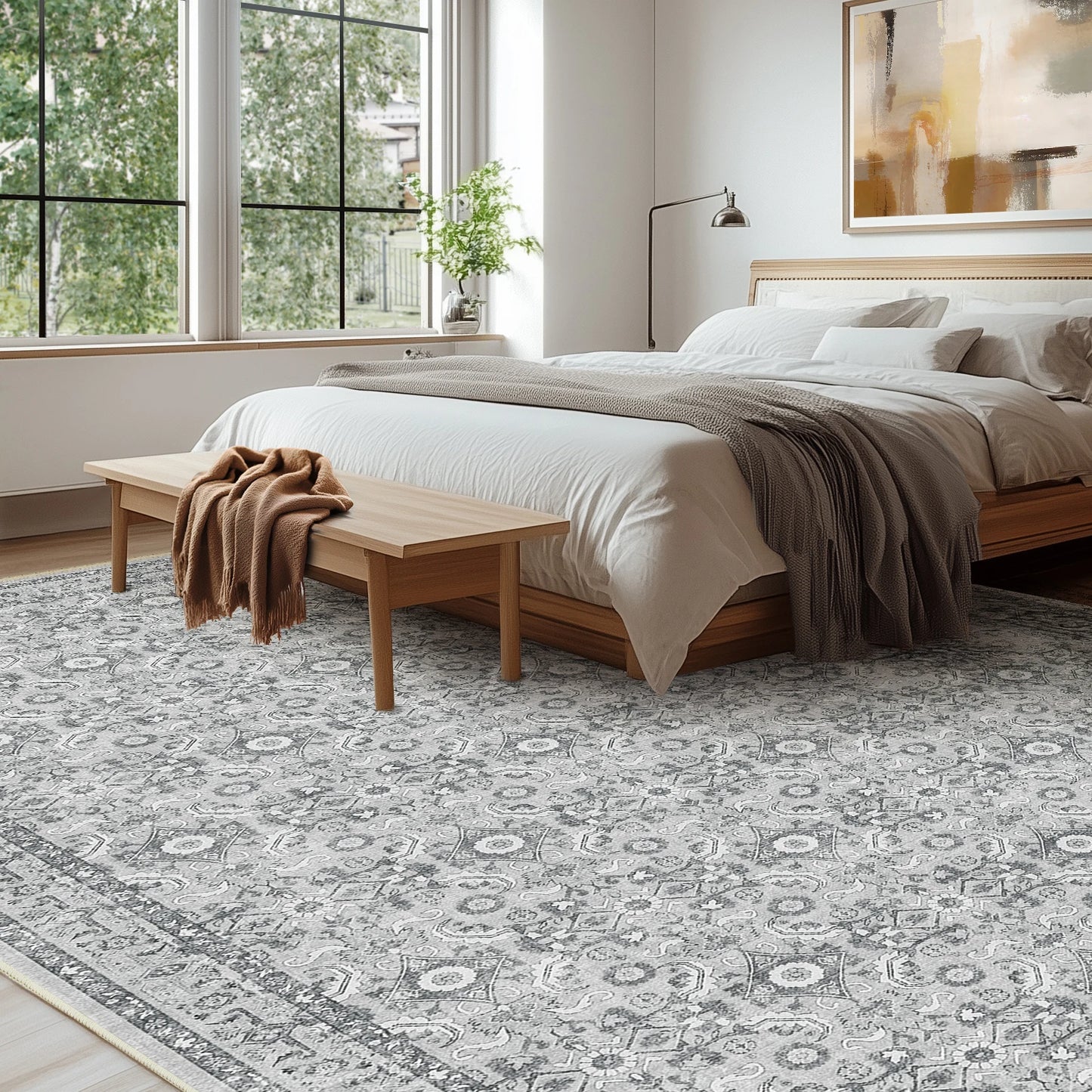 Noned Persian Floral Hand Tufted Living Room Area Rug