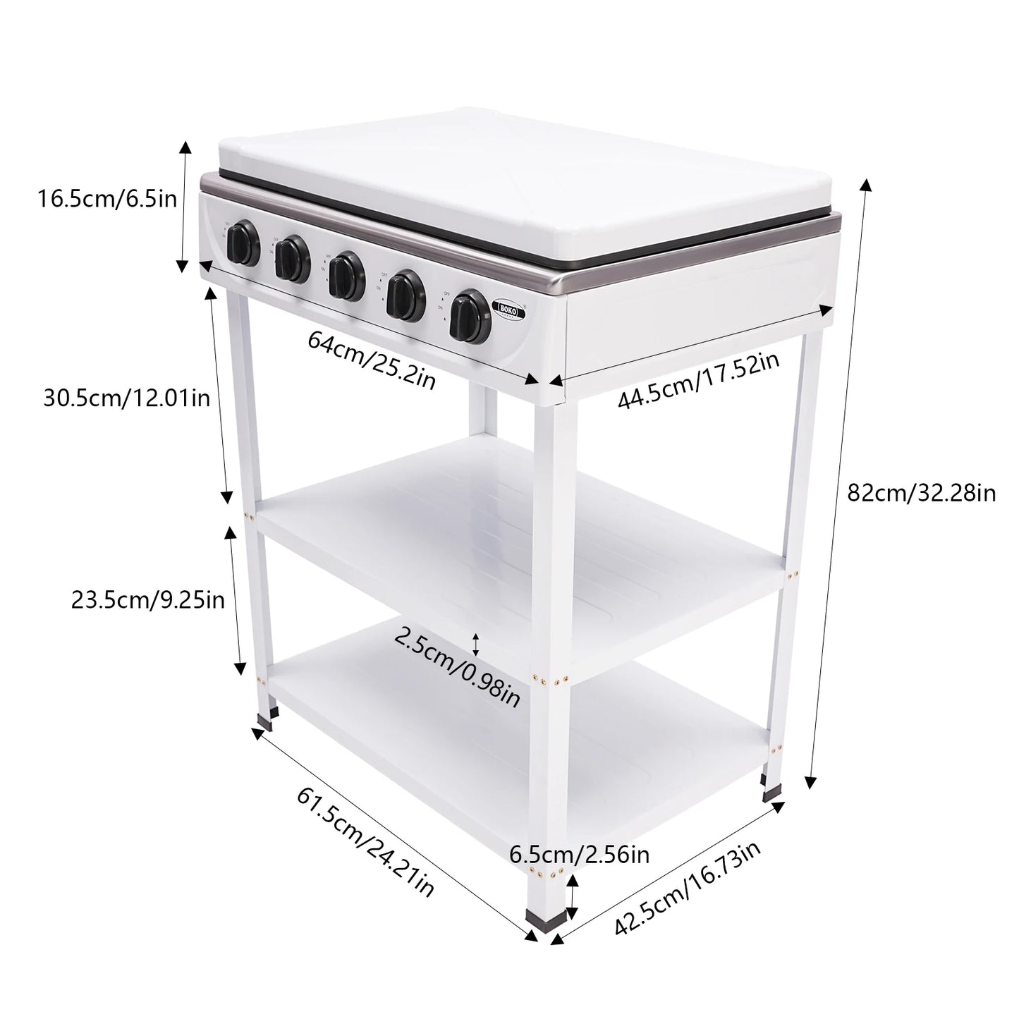 Five Burner Natural Gas Freestanding Grill For Outdoor Cooking