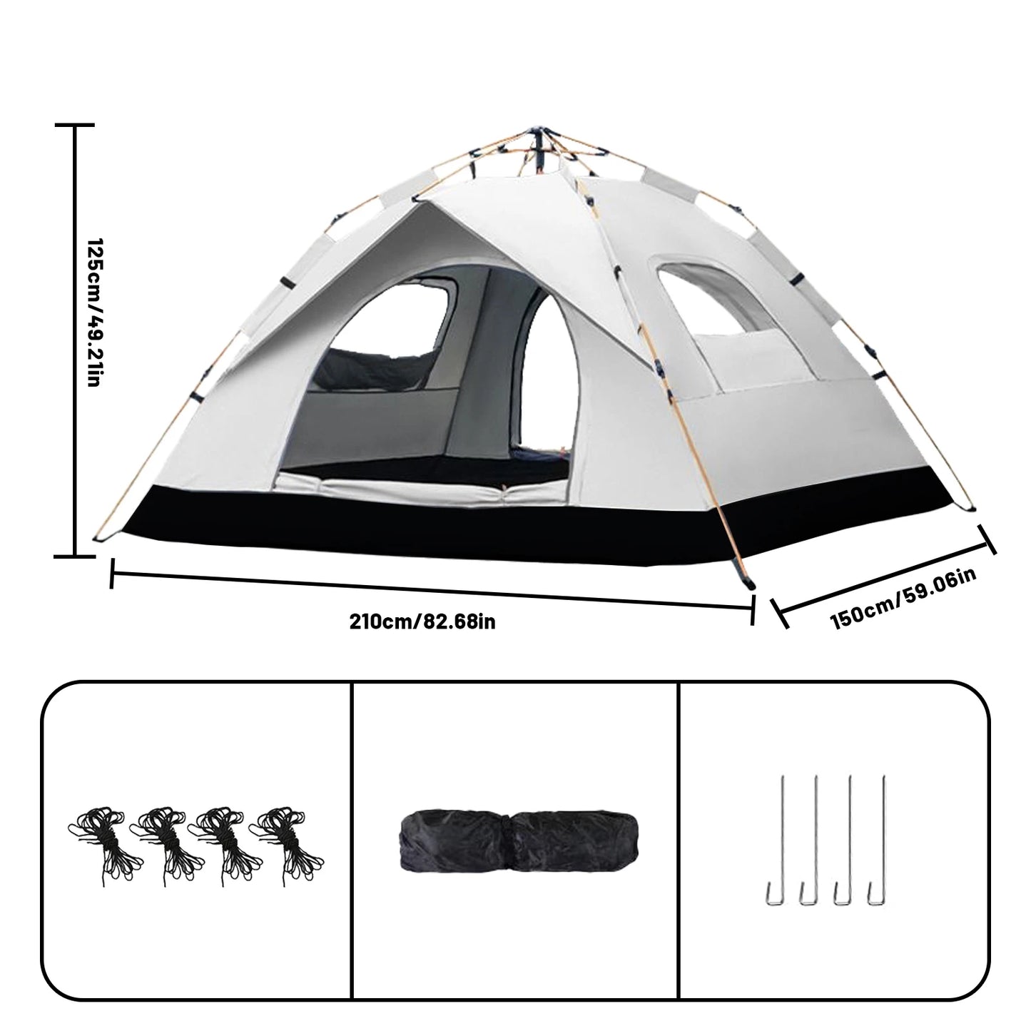 Pakicetus Compact Auto Tent Quick Setup Sunshade All Weather