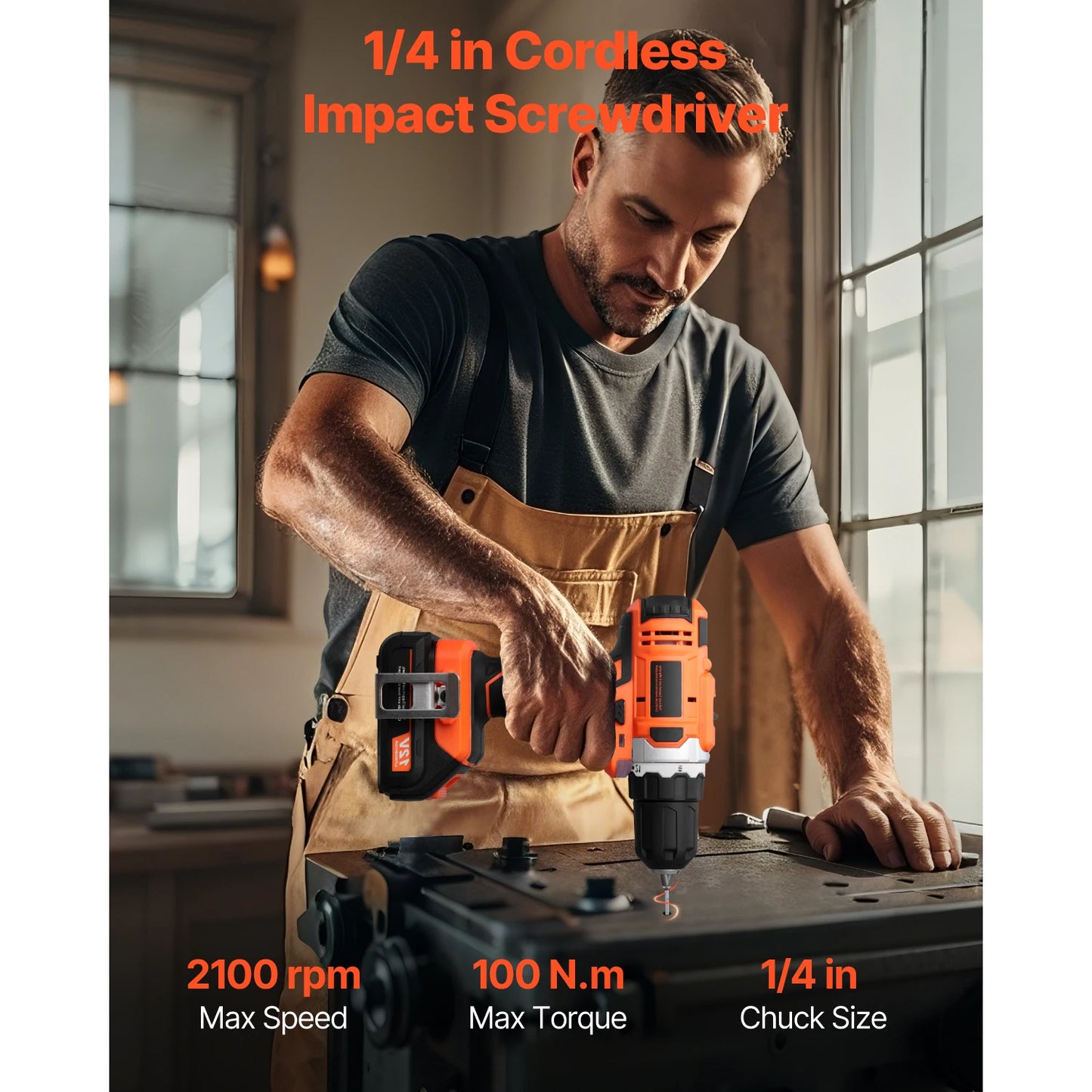 SucceBuy Cordless 2-Tool Drill and Impact Driver Combo Kit