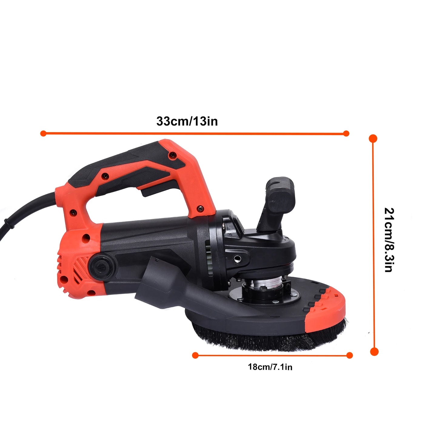 Concrete Grinder With Dust Shroud And Double Grip Electric Angle Kit