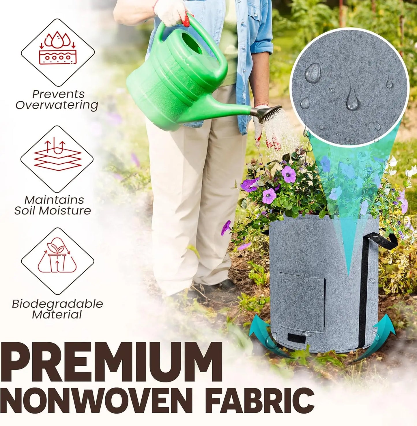 XMSJ Potato Grow Bags With Harvest Window For Garden Planting