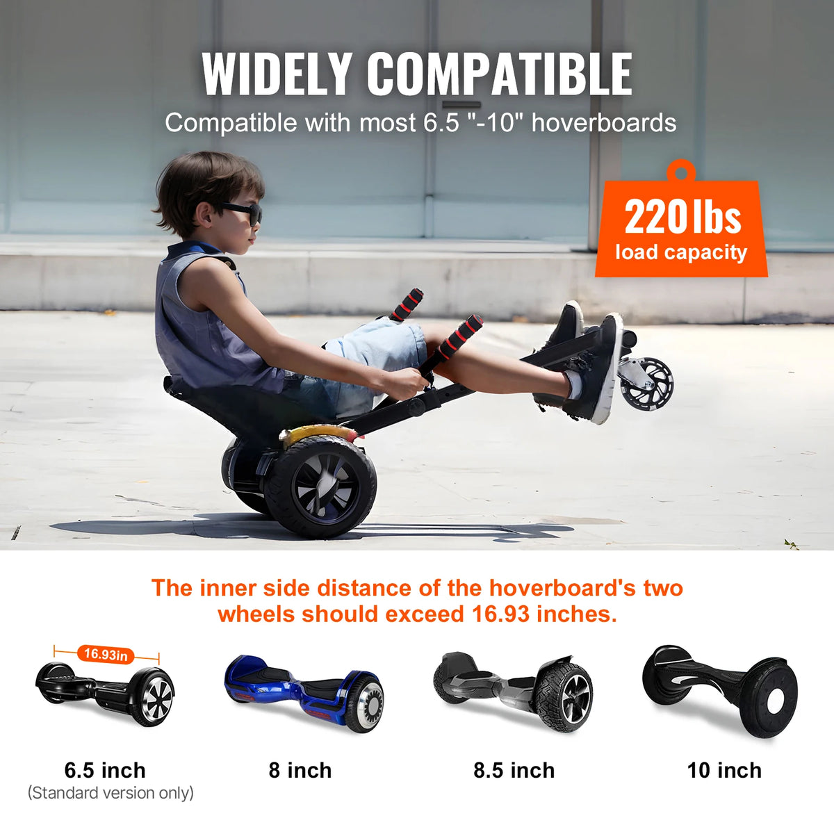 Hoverboard Seat Attachment For 6.5 To 10 Inch Self Balancing Scooters