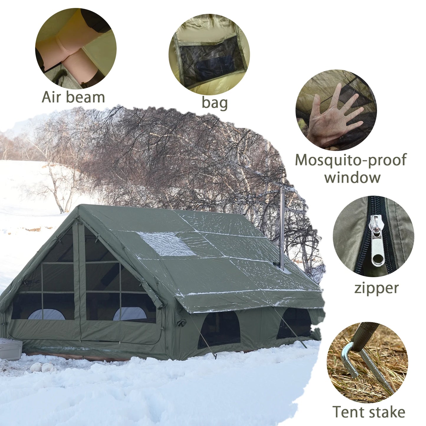Quick Setup Inflatable Camping Tent For 4-8 People Waterproof