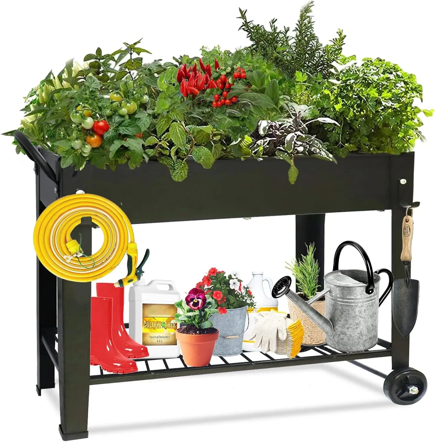 XMSJ Large Raised Planter Bed On Wheels With Legs Garden