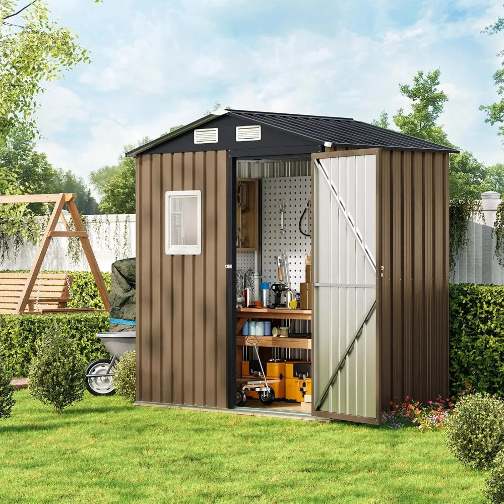 XIAOLANG Outdoor Steel Storage Shed With Lockable Doors And Window