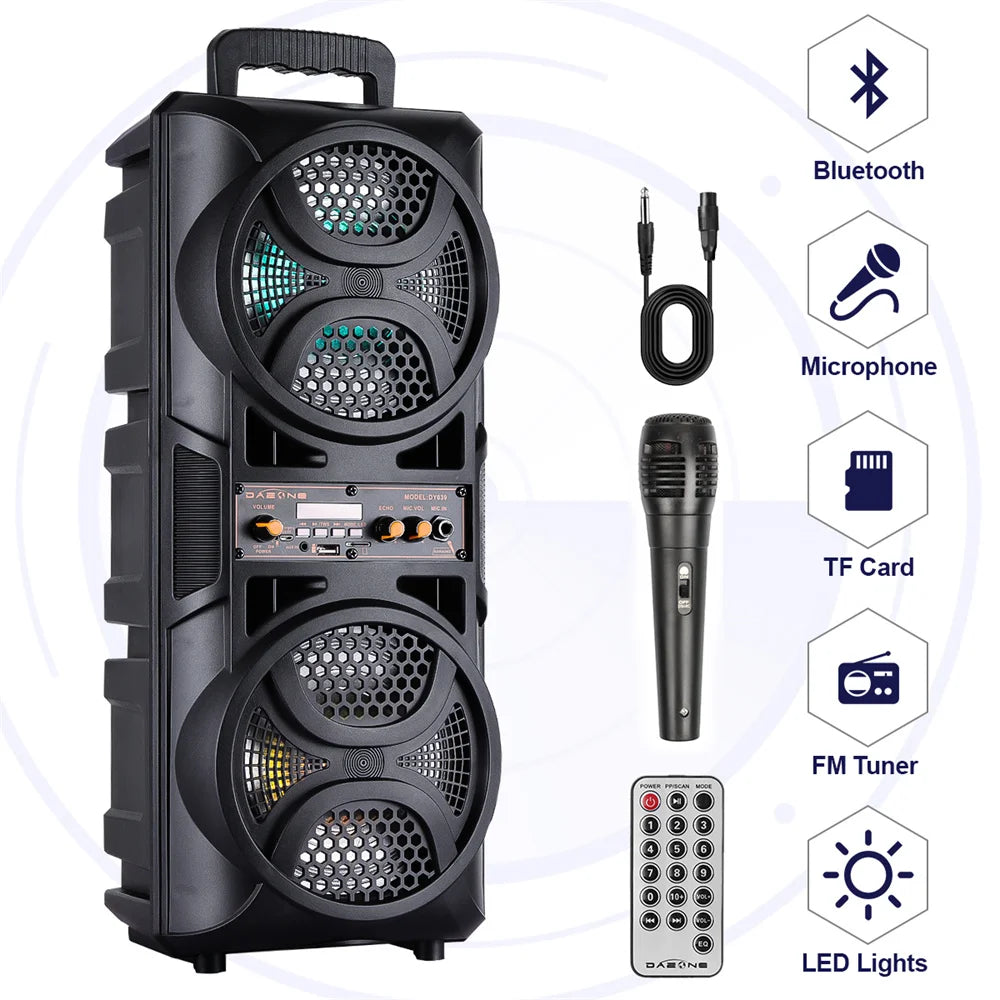 CURUK 3000W Portable Bluetooth Speaker Subwoofer Karaoke Party System