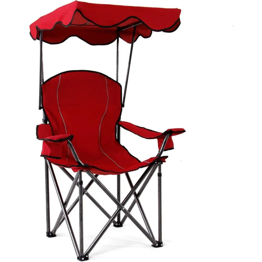 Lets Camp Shade Canopy Folding Chair Recliner for Outdoor Use