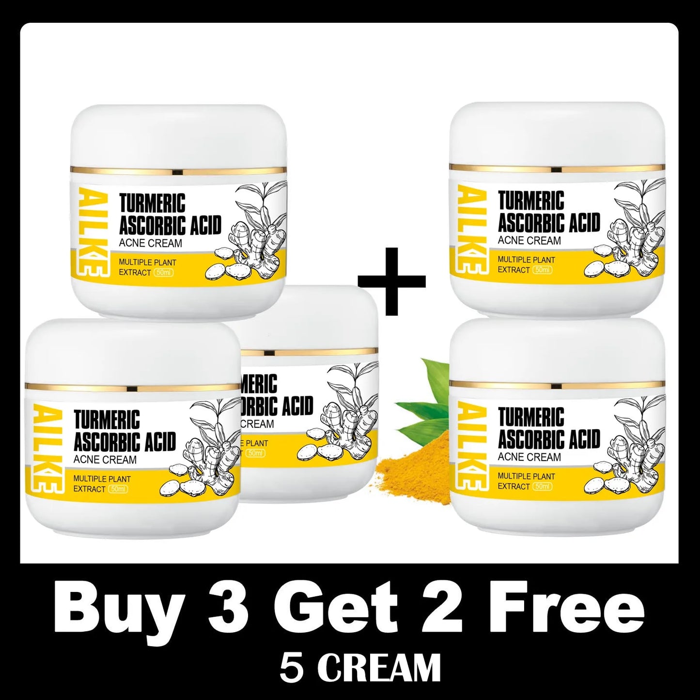 AILKE Organic Turmeric Skin Care Set For Brightening Acne Removal