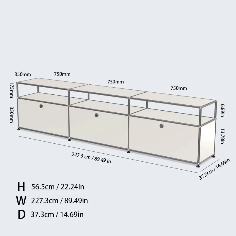 Bigcityfur TV Stand Storage Cabinet Metal Corner Display Unit