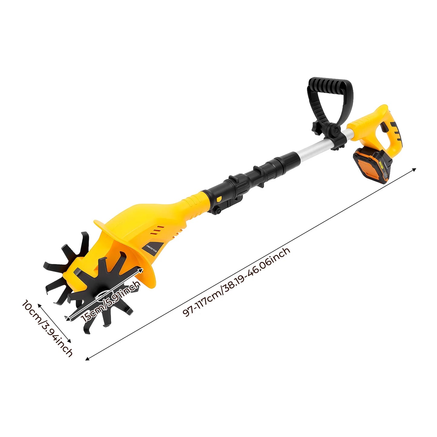 Bymaocar 20V Handheld Electric Tilling Machine Cordless Tiller